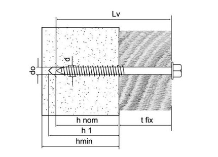 FRIULSIDER VITE PER CALCESTRUZZO TE CON COLLARE ZINCATA VDC D.MM 6,6X 55