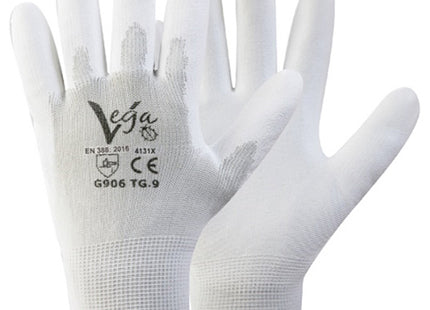 GUANTI MOD. 906 IN NYLON E POLIURETANO COLORE BIANCO TG 6