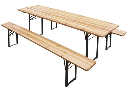 VERDELOOK SET BIRRERIA TAVOLO E 2 PANCHE PIEGHEVOLI CM80X200