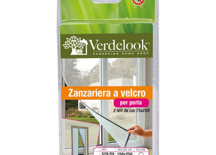 VERDELOOK ZANZARIERA A VELCRO PER PORTA 2 VELI CM150X250