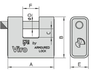 VIRO LUCCHETTO SERIE 4016 CORAZZATO FAI MM81