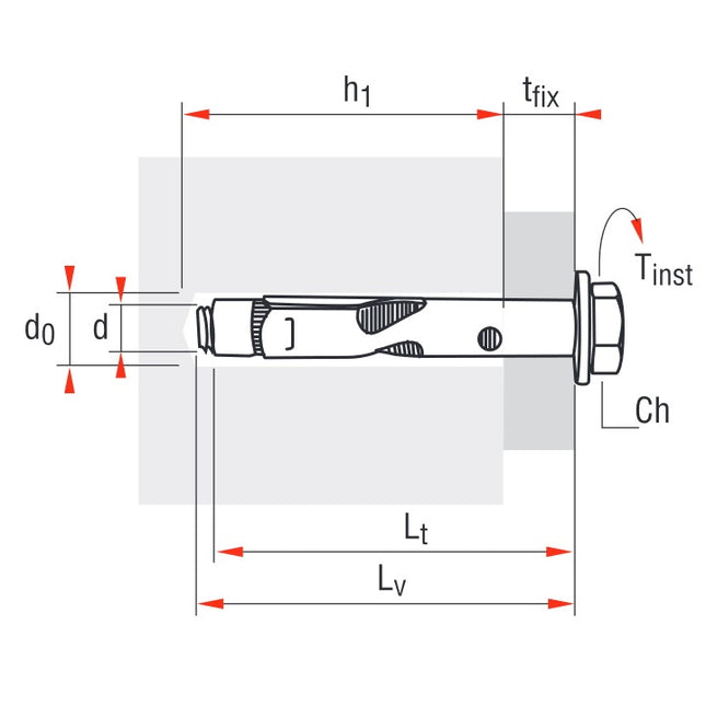 VORPA TASSELLO VHS C 12/45-100 IN ACCIAIO CON VITE TE 8.8