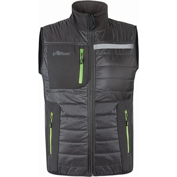 U-POWER GILET WALL COLORE ASPHALT GREY/GREEN