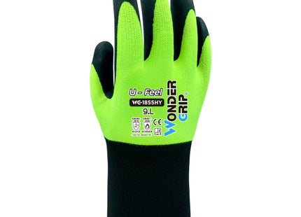 WONDER GRIP GUANTI MOD. WG-1855HY U-FEEL COLORE GIALLO FLUO/NERO